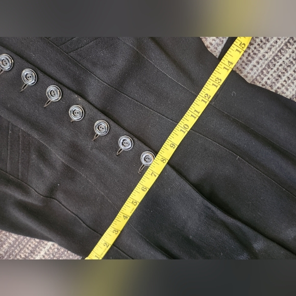Vintage 1930s Union Made Princess Coat Black Wool Blend With Belt - Picture 13 of 13